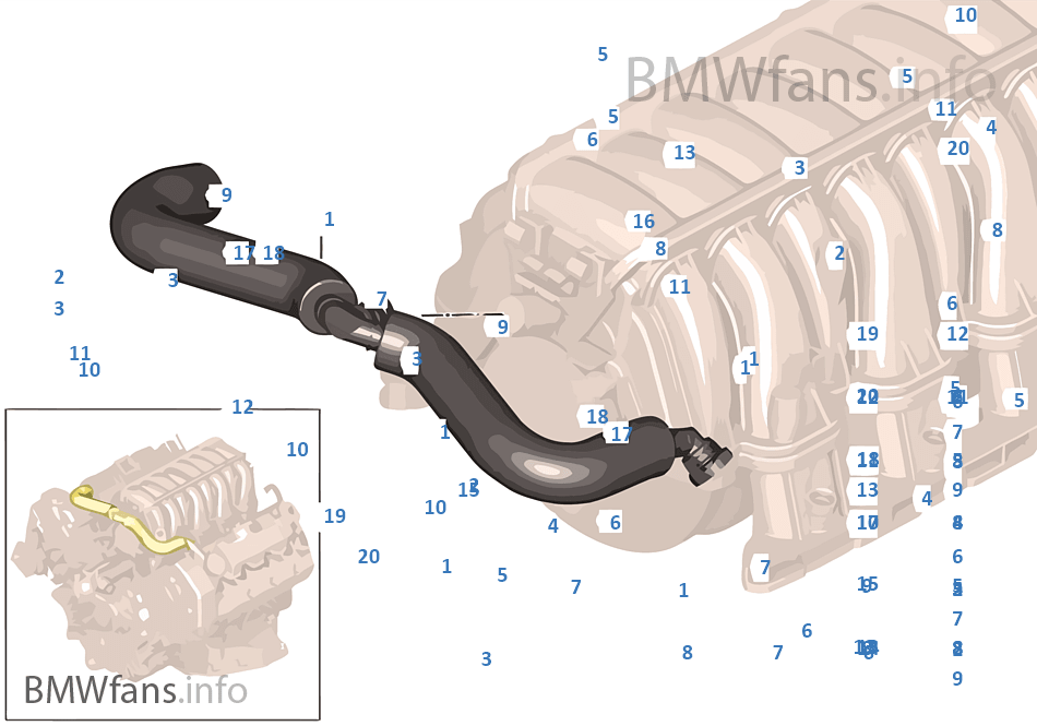 CrankcaseVentilation BMW X5 E70 X5 4.8i N62N USA