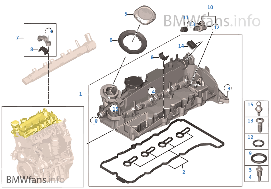 Cylinder head cover BMW 3' E90 318d N47 Europe