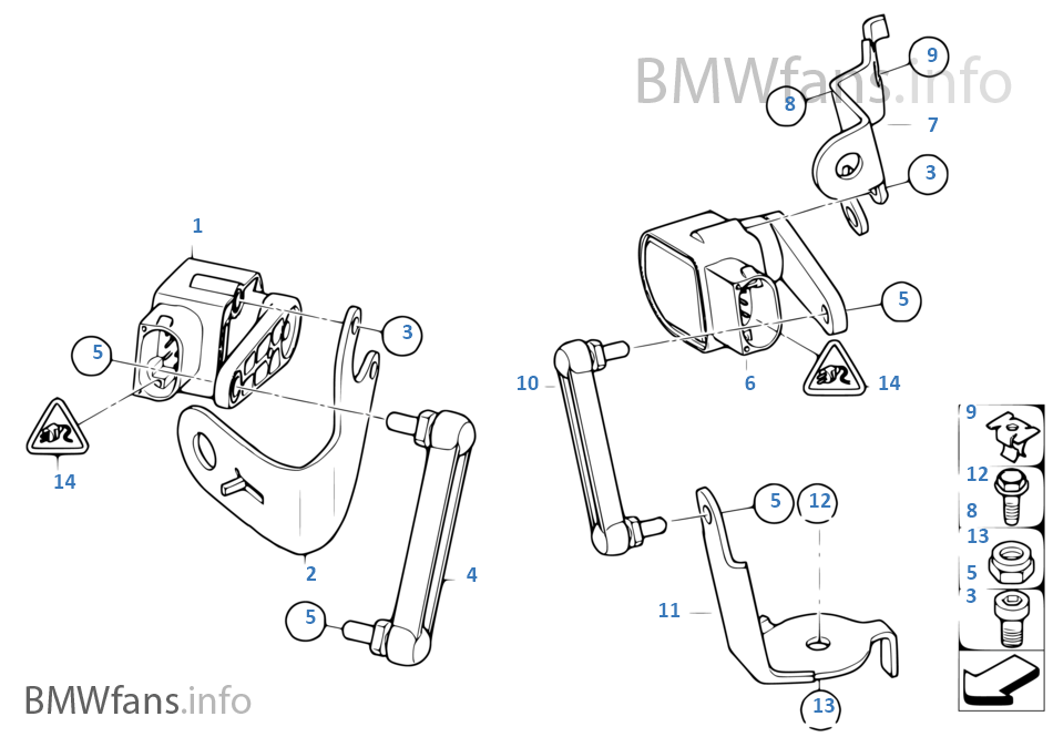 Headlight vertical aim control sensor BMW 3' E93 LCI M3 S65 USA