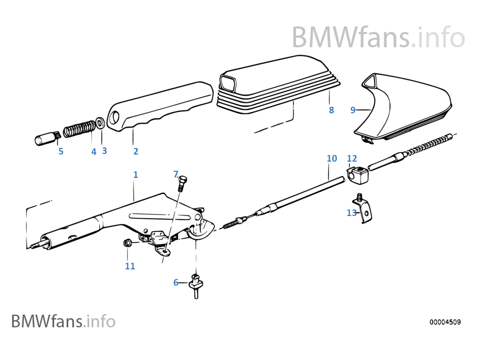 Parking brake/control BMW 3' E30 318i M40 Europe
