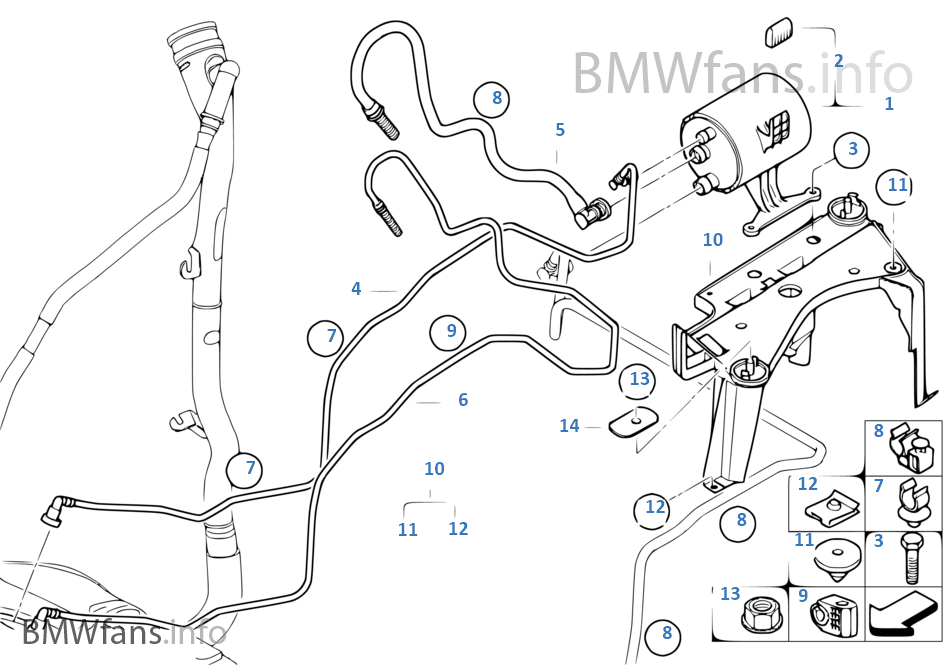 Activated Charcoal Filter/FUEL VENTILAT BMW 1' E87 LCI 120i N46N Europe