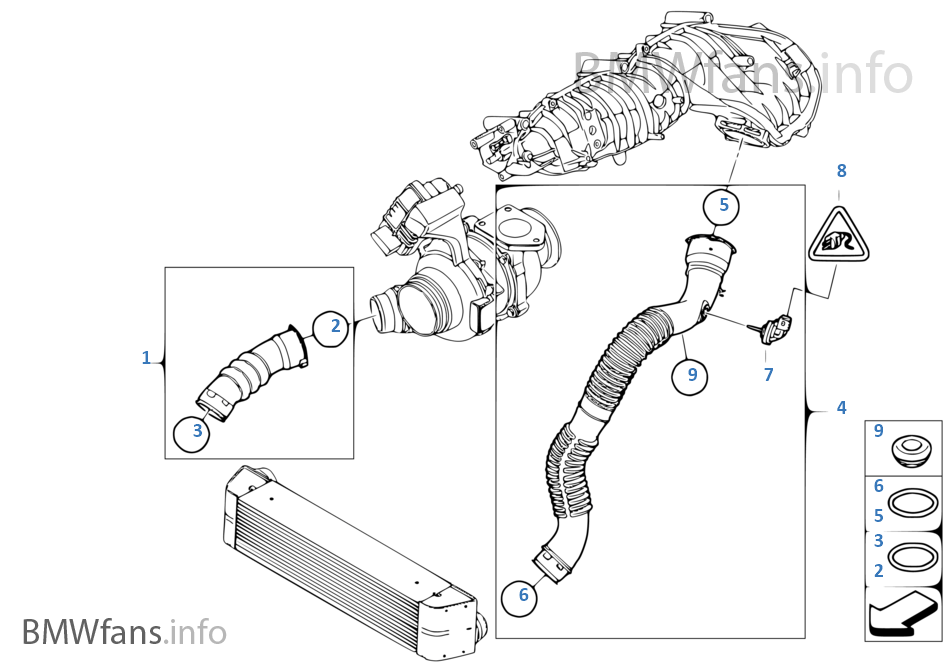 Intake manifoldsupercharg.air duct/agr BMW X3 E83 LCI X3 2.0d N47 Europe