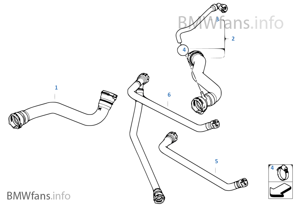 Cooling System Water Hoses BMW X3 E83 LCI X3 2.0d N47 Europe