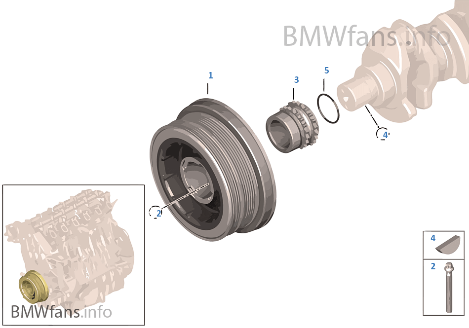 Belt DriveVibration Damper BMW X5 E53 X5 3.0d M57 Europe