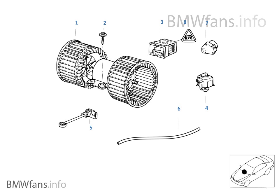 Piezas electricas aparato calefact BMW 5' E39 520i M52 Europa