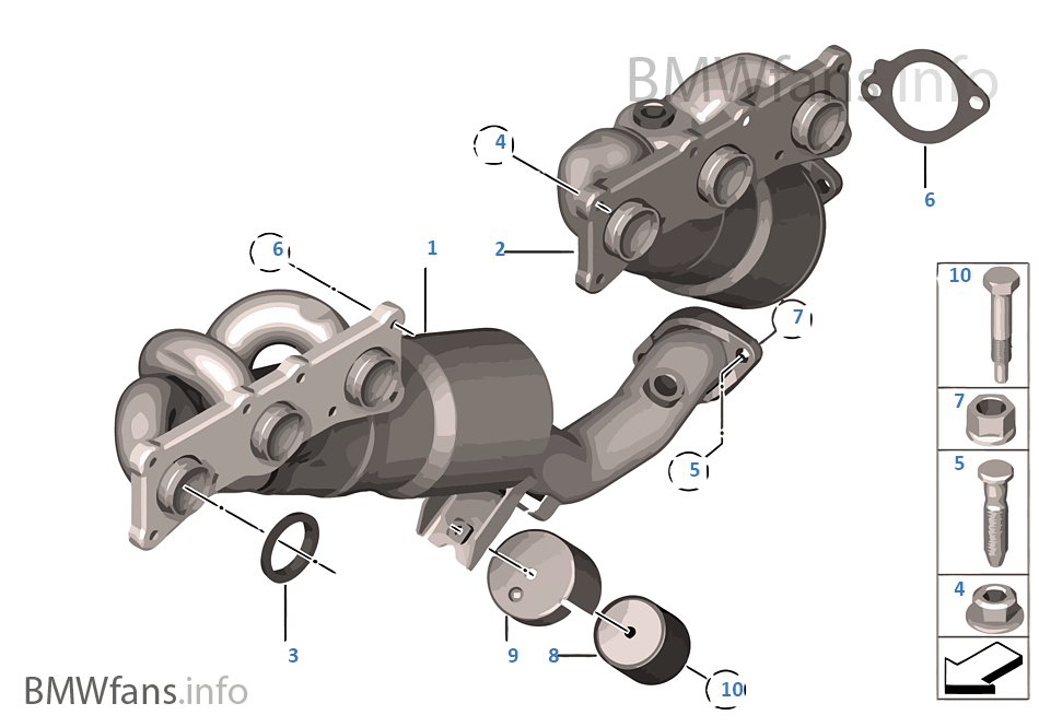 Exhaust manifold with catalyst | BMW 3' E90 330i N52 Europe