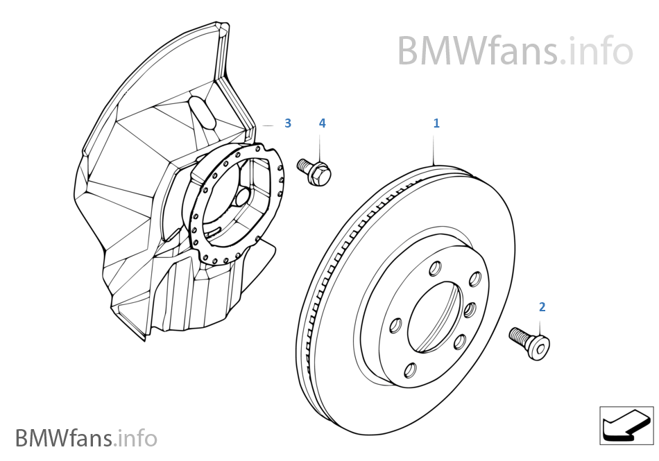 Front brake / brake disc BMW 3' E46 318i N42 Europe