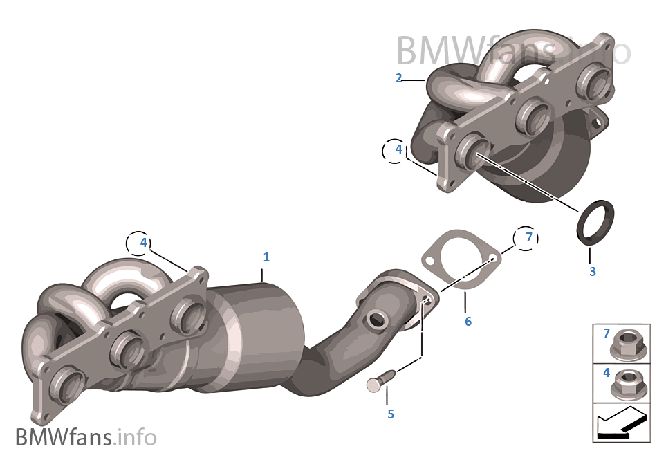 Exhaust manifold with catalyst BMW X5 E70 X5 3.0si N52N Europe