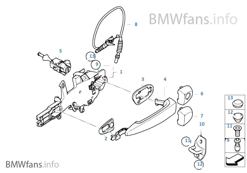 Closing system, door, front, II | BMW X5 E70 X5 3.0d M57N2 Europe