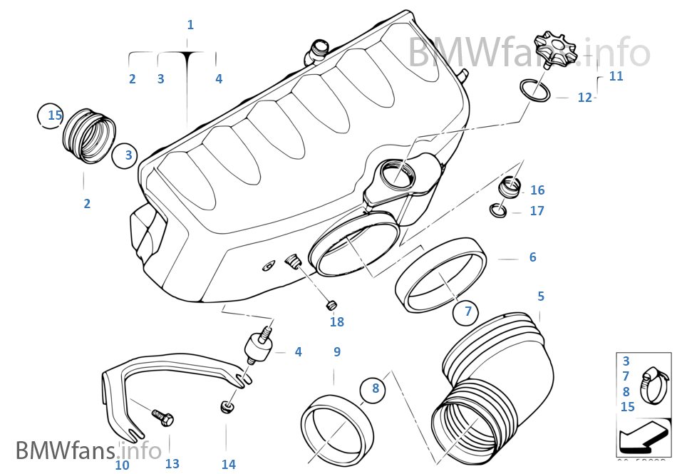 Intake manifold system BMW 3' E46 M3 S54 USA
