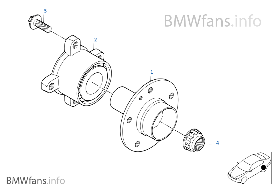Side shaft/wheel bearings BMW X5 E53 X5 3.0i M54 USA