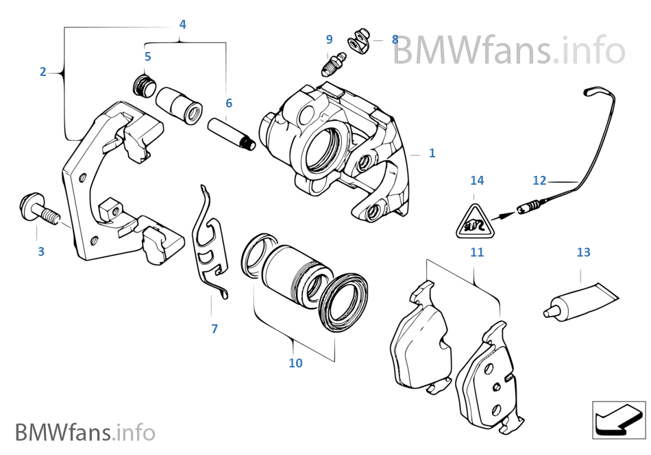 Rear brake / brake pad / wear sensor BMW X5 E53 X5 3.0d M57N Europe