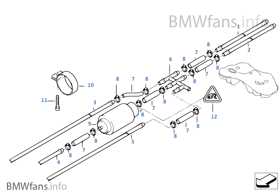 Fuel pipe, Diesel pump BMW 7' E38 730d M57 Europe