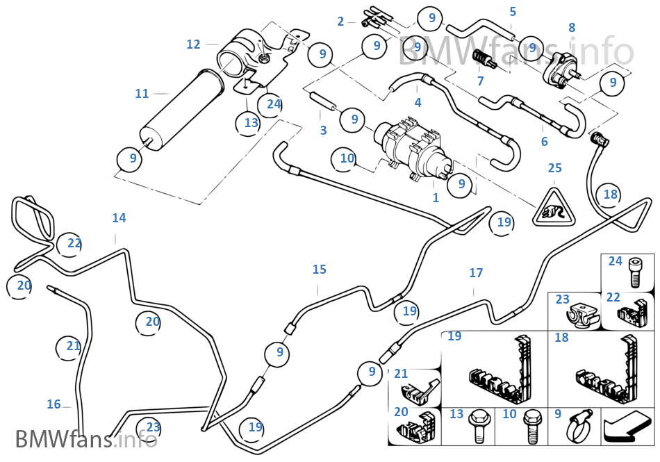 Fuel filter/Diesel pump/Lines BMW X5 E53 X5 3.0d M57N Europe