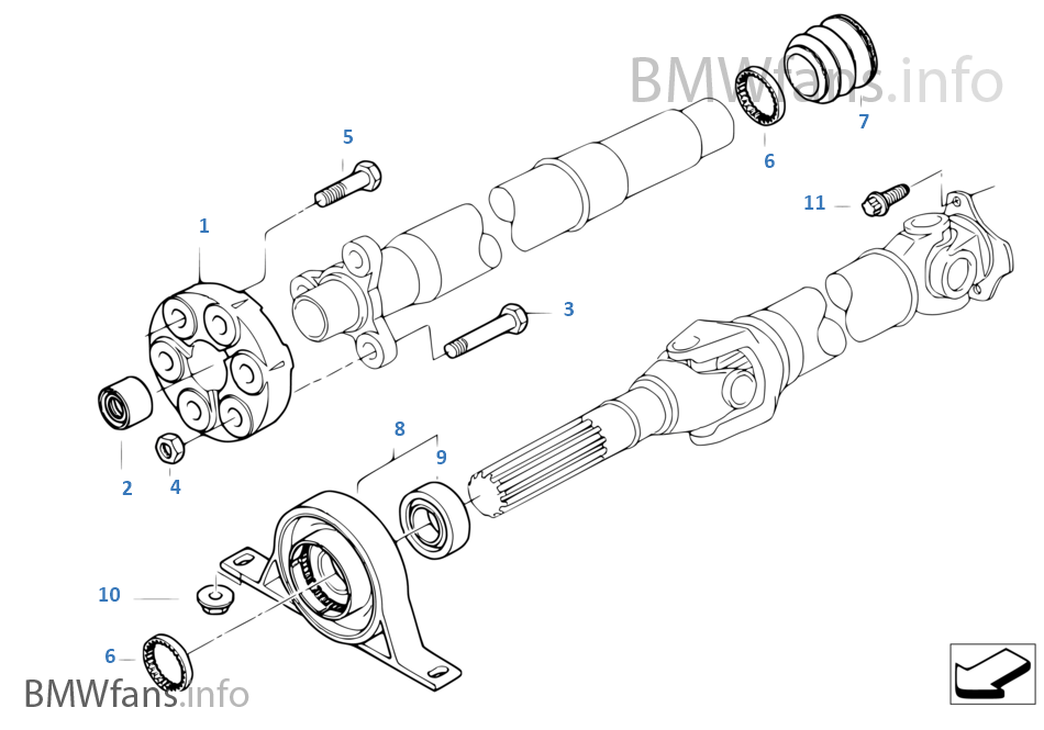 Drive shaft, single components, 4wheel BMW X3 E83 LCI X3 3.0si N52N