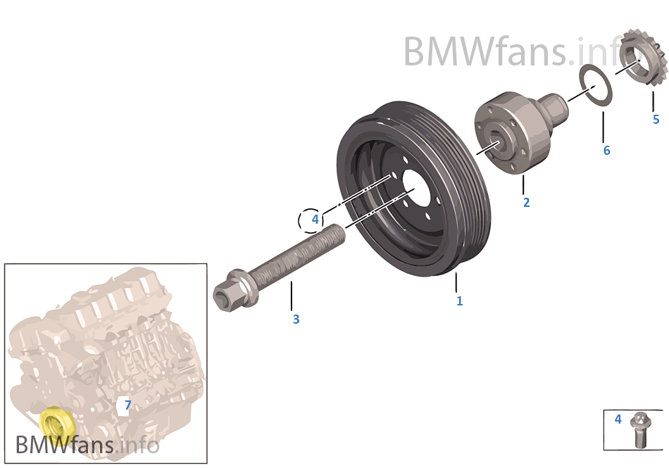 Belt DriveVibration Damper BMW 6' F06 GC 640iX N55 USA
