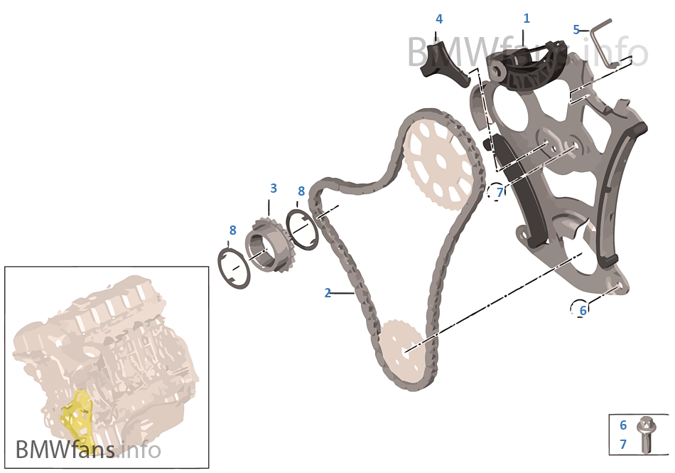 Lubrication system/Oil pump drive BMW 3' E90 325xi N52 USA