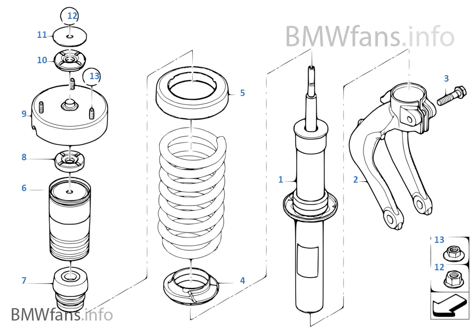 Mounting parts f front spring strut assy BMW X5 E70 LCI X5 30dX N57