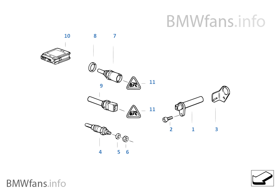 Glow plug unit/temp.sensor/trigg.contact BMW 3' E46 320d M47 Europe