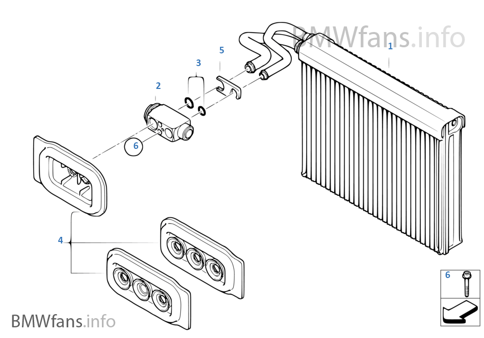 Evaporator / Expansion valve BMW X5 E70 X5 4.8i N62N USA