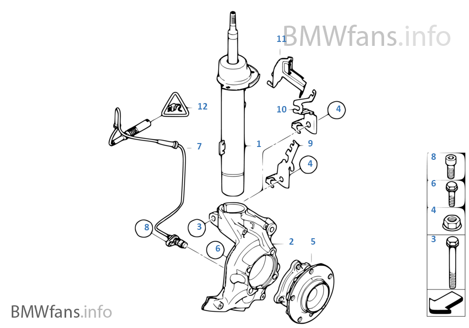 Front Spring strut/Carrier/Wheel bearing BMW 3' E90 LCI 320i N46N Europe