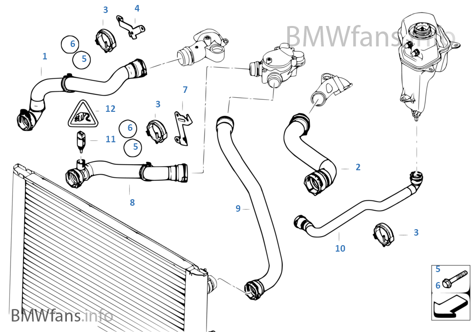 Cooling System Water Hoses BMW 6' E63 M6 S85 USA