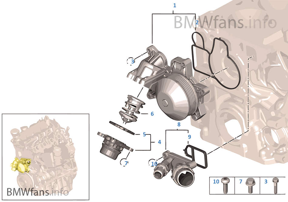 Waterpump — Thermostat BMW 3' E90 LCI 320d N47 Europe