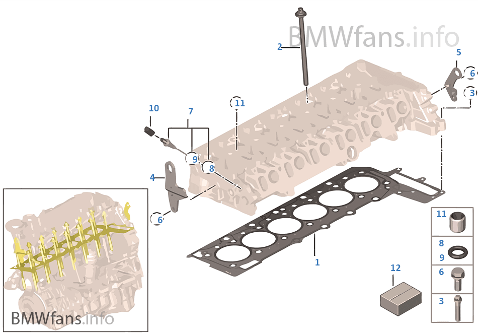 Cylinder Head Attached Parts BMW 5' F07 GT 530dX N57 Europe