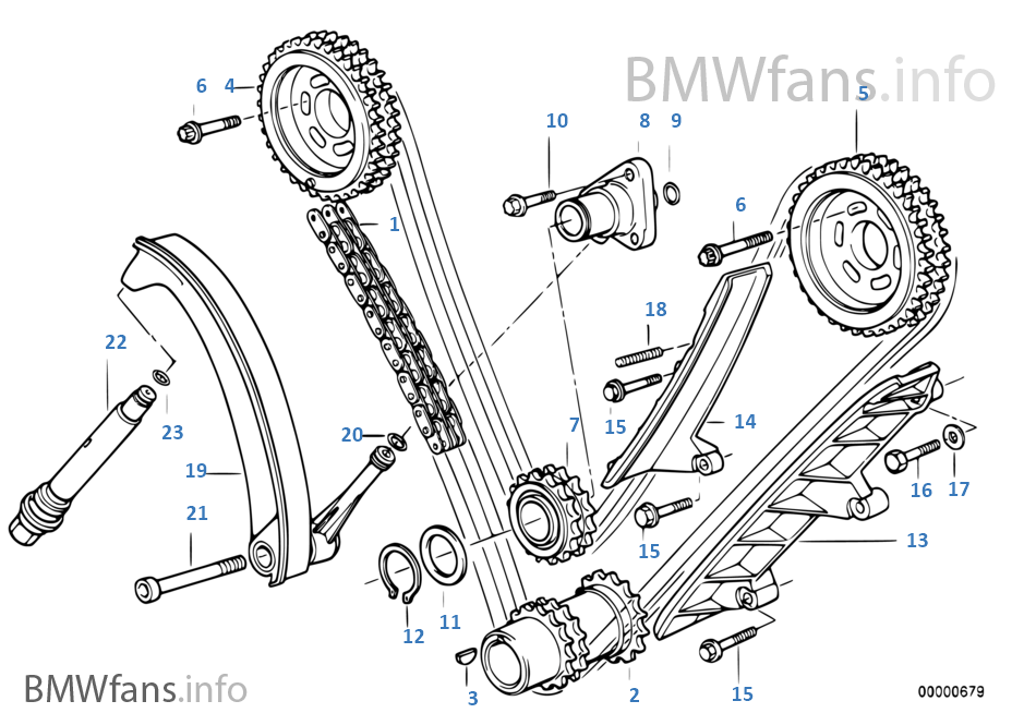 Timing — Timing Chain Lower P BMW 5' E34 540i M60 Europe