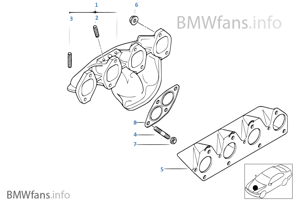Exhaust manifold BMW 3' E46 318i M43 Europe
