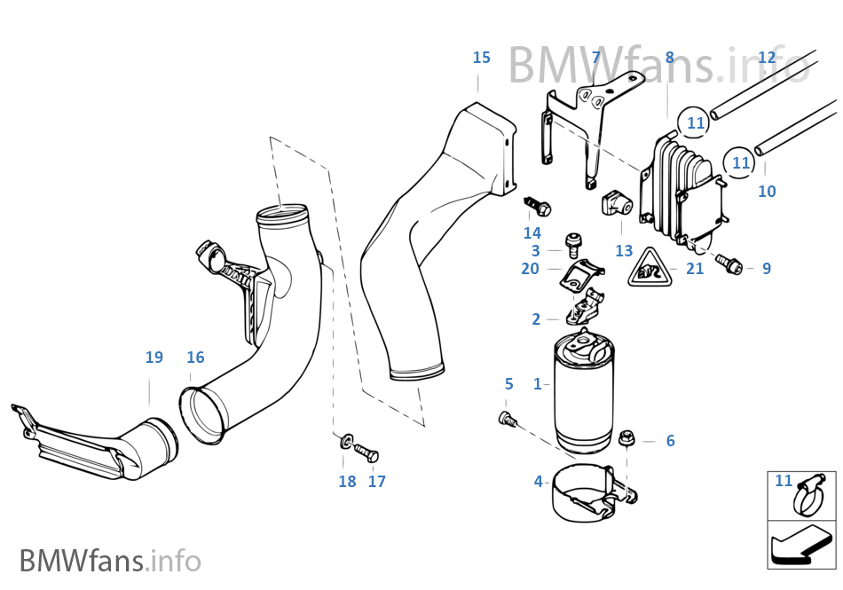 Fuel filter, fuel cooling BMW 5' E39 530d M57 Europe