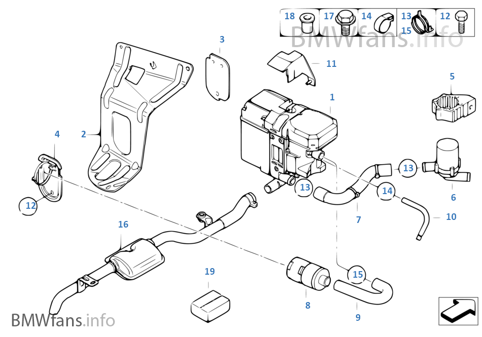 Standheizung BMW 5' E60 520d M47N2 Europa