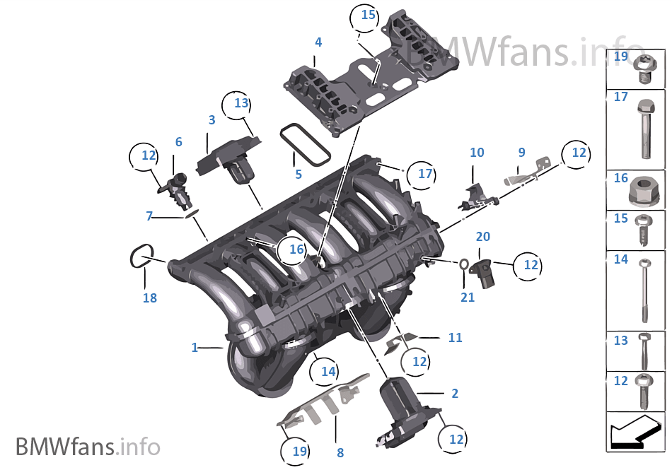 Intake manifold system BMW 5' F10 523i N52N Russia