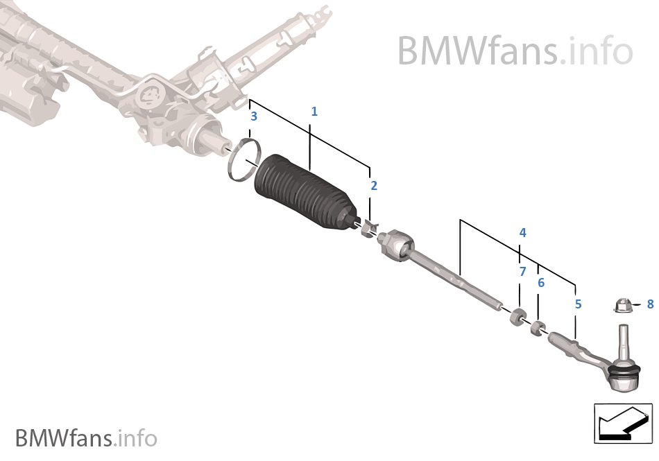 Steering linkage/tie rods BMW 5' F10 520d N47N Europe