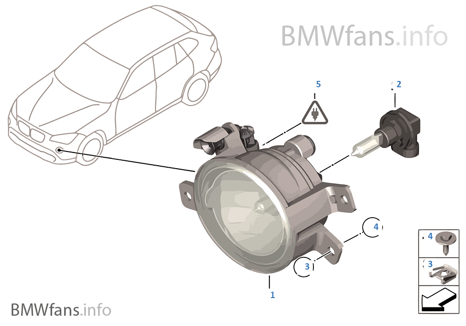 Fog lights BMW X1 E84 X1 20d N47 Europe