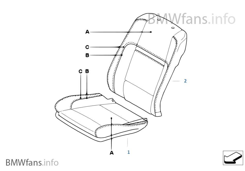 Individual sports seat cover, front BMW X6 E71 X6 30dX N57 Europe
