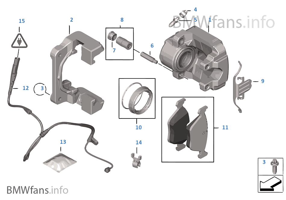 Front brake pad wear sensor BMW X5 E70 X5 3.0d M57N2 Europe