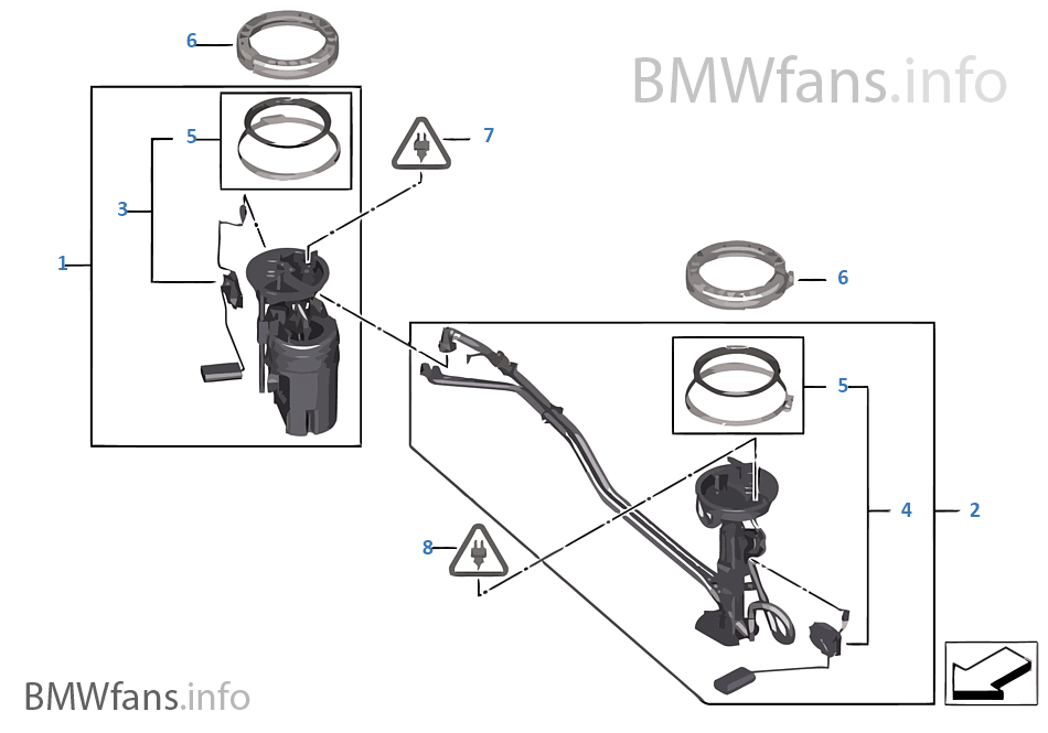 Fuel pump and fuel level sensor BMW X6 M F86 X6 M S63R Europe