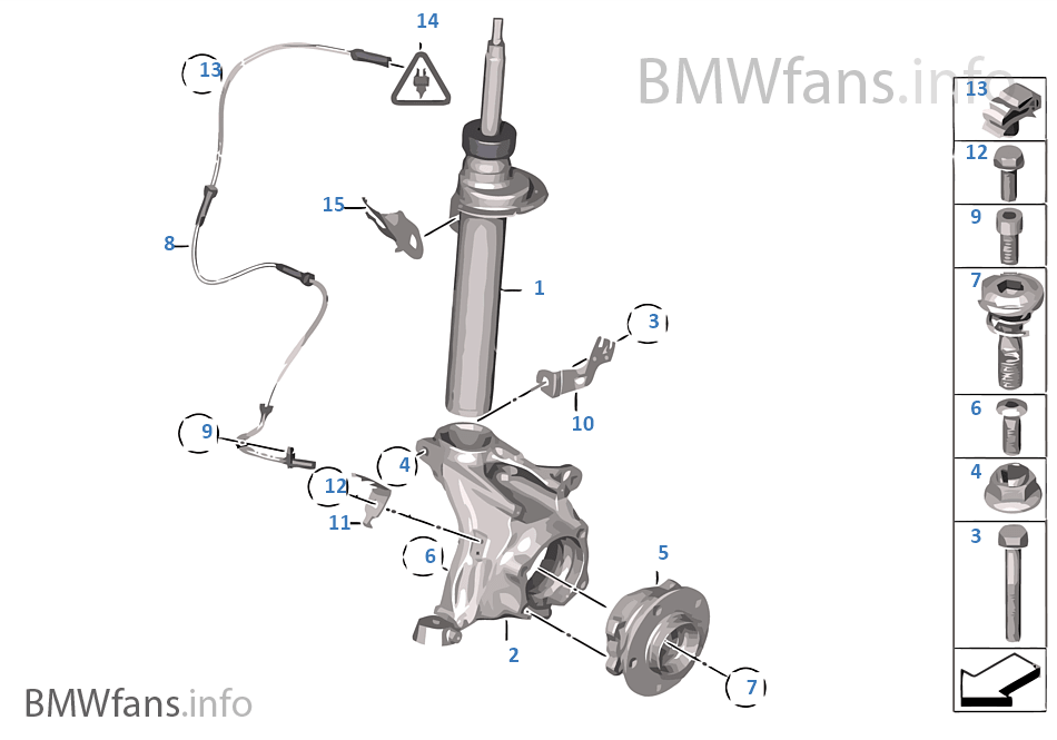 Front Spring strut/Carrier/Wheel bearing BMW X3 F25 X3 28iX N52N USA