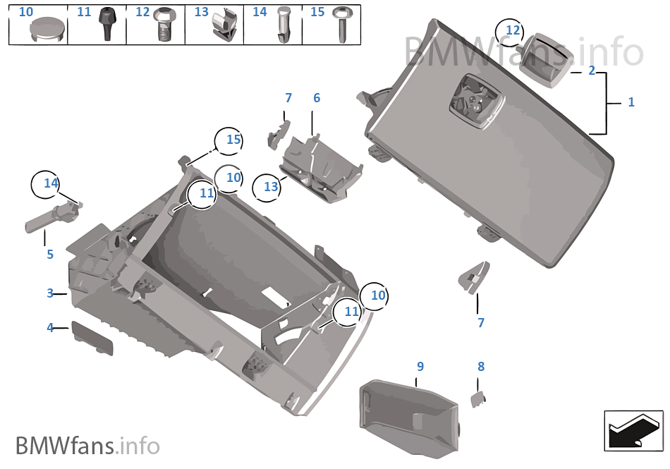 Glove box BMW 7' F01 730d N57 Europe