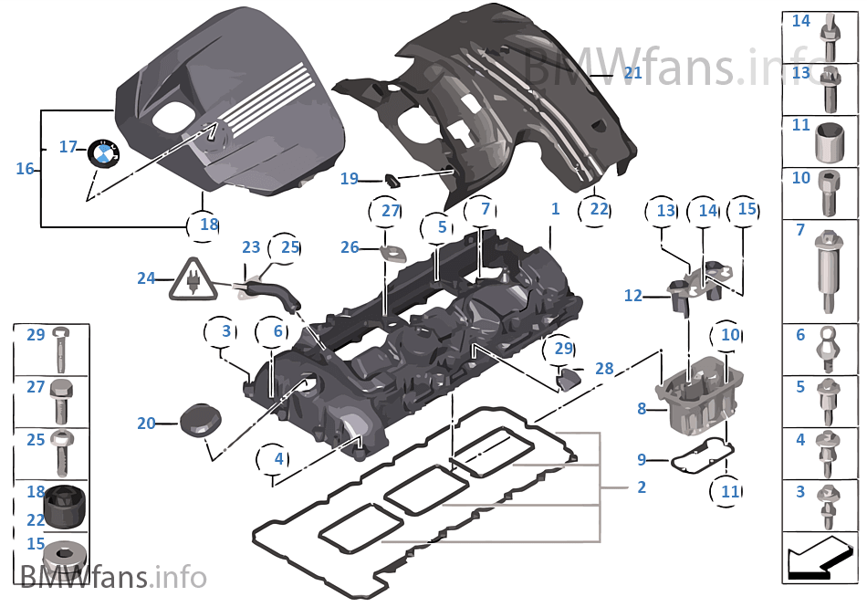 Cylinder head cover BMW 3' E92 LCI 335i N55 Europe