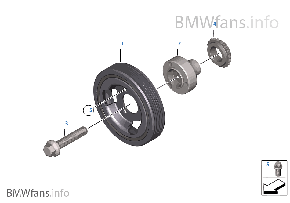 Belt DriveVibration Damper BMW 1' F20 116i N13 Europe