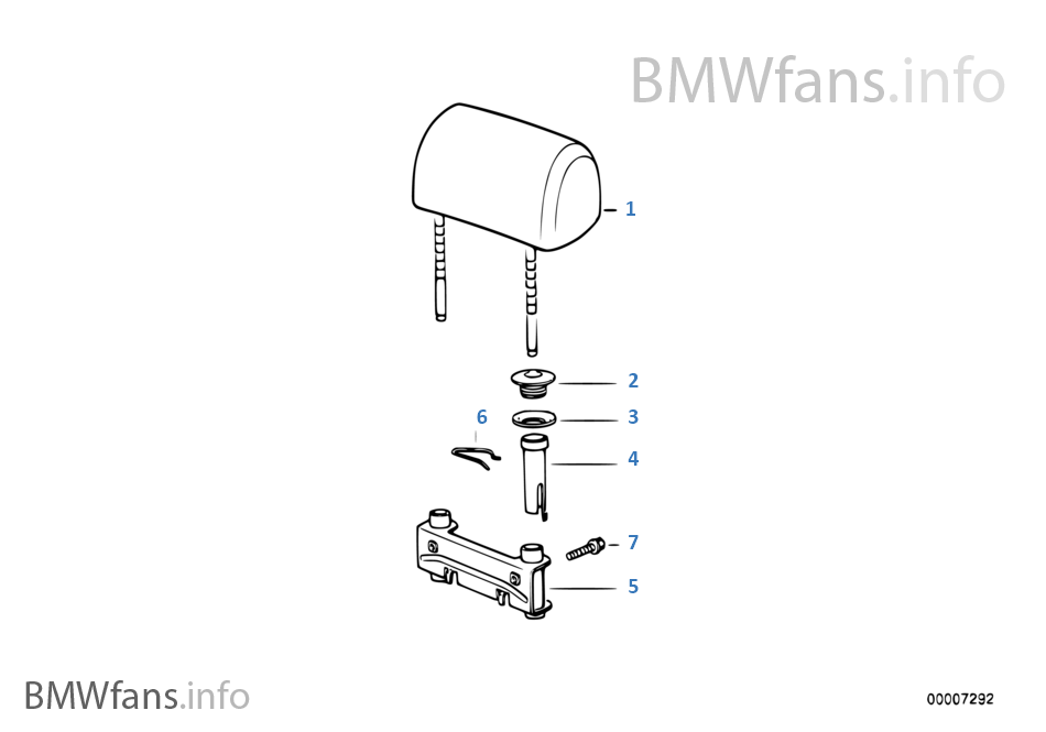 Rear seat head restraint BMW 3' E36 318i M42 USA