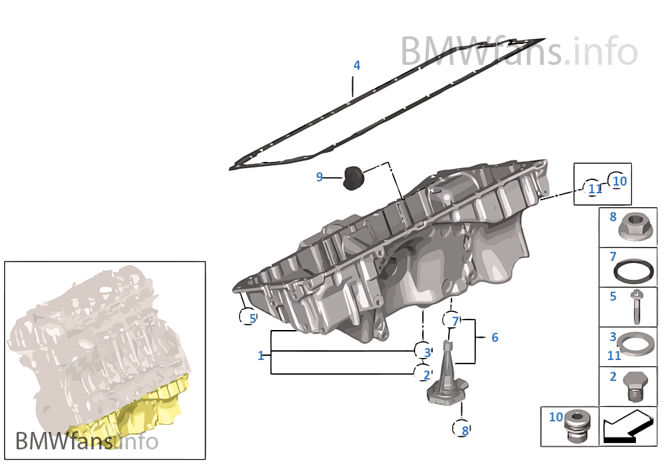 Oil Pan BMW 3' E92 LCI 335xi N55 USA