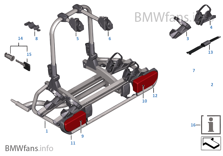 Rear bicycle carrier BMW X1 E84 X1 28i N20 USA