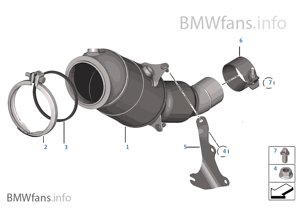 Engineside catalytic converter BMW 3' F30 328i N20 Europe