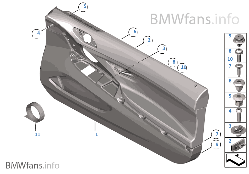 Door trim panel BMW 6' F12 650i N63 Europe