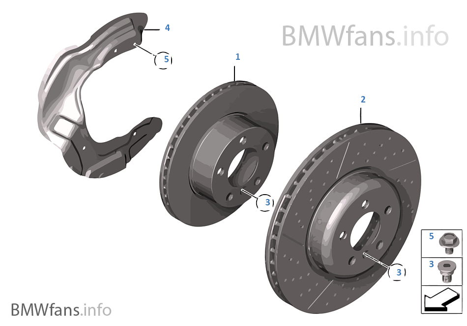 Front brake / brake disc BMW 1' F20 116i N13 Europe