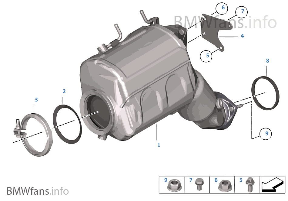Diesel particle filter BMW X5 E70 LCI X5 M50dX N57X Europe