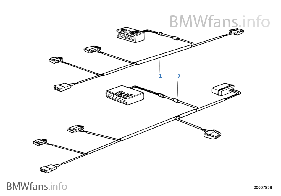 Wiring set steering column mechanism BMW 7' E38 750iL M73 Europe